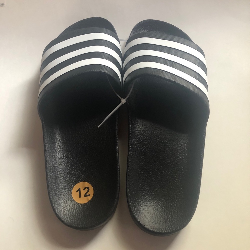 Adidas Aqua Slides Sandals Black/White Men's Sz 12
